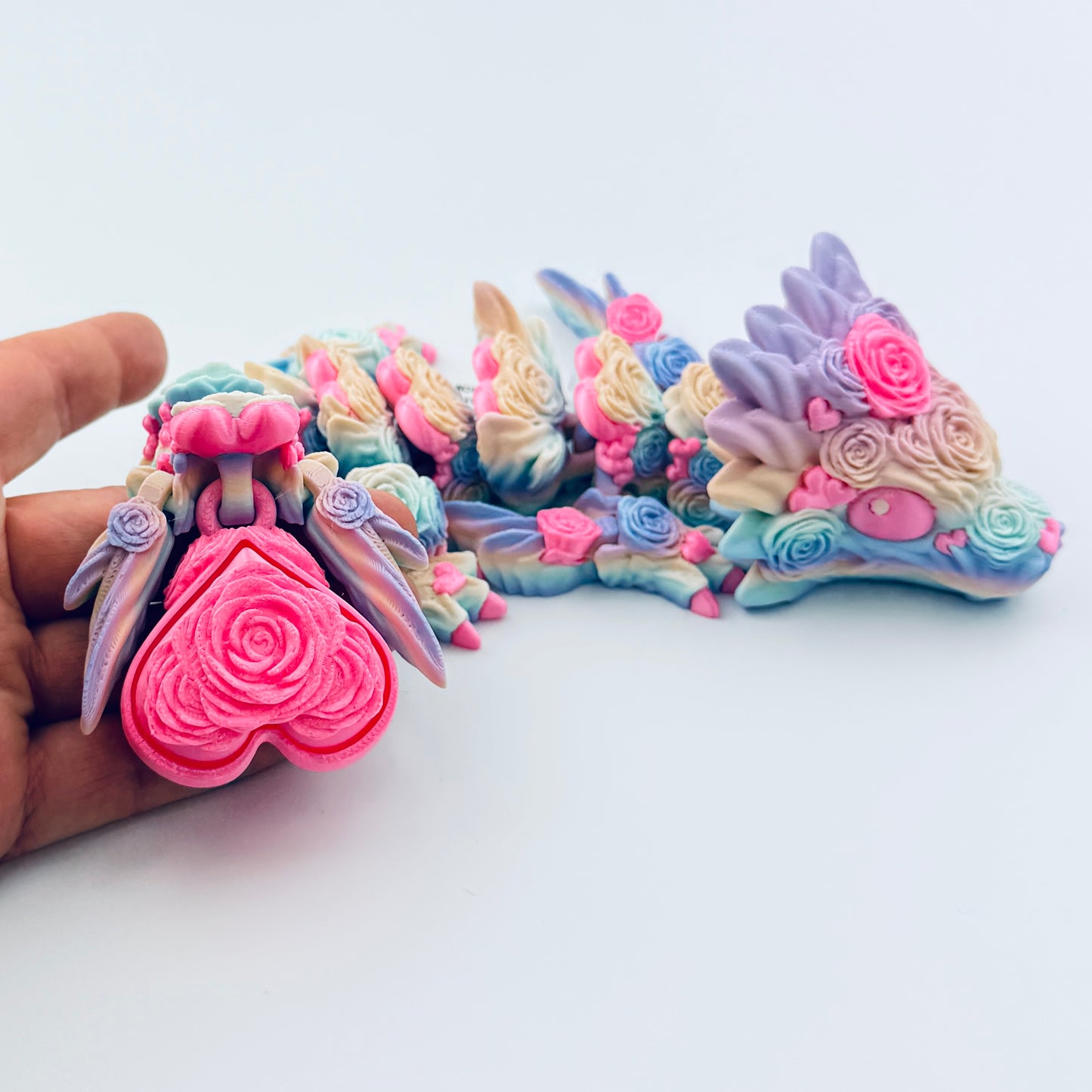 baby rose heart dragon - pink 3