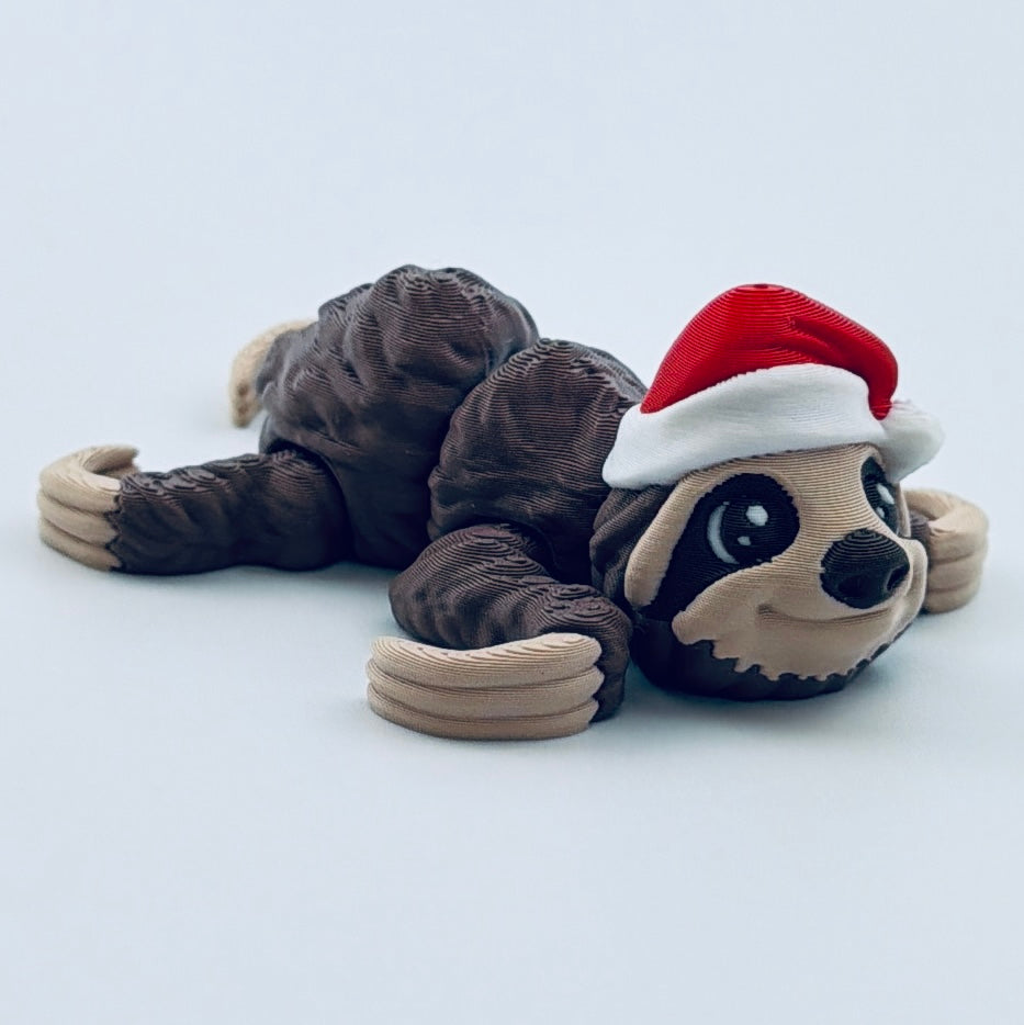 3d printed sloth - santa