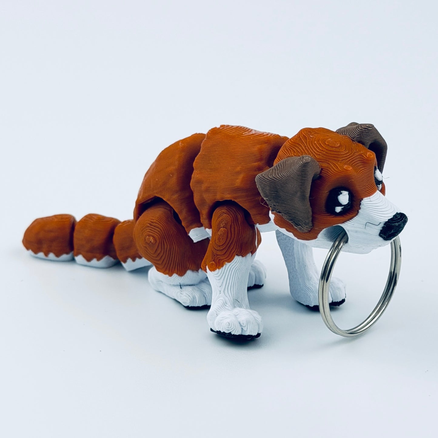 mini dog keyring - brown