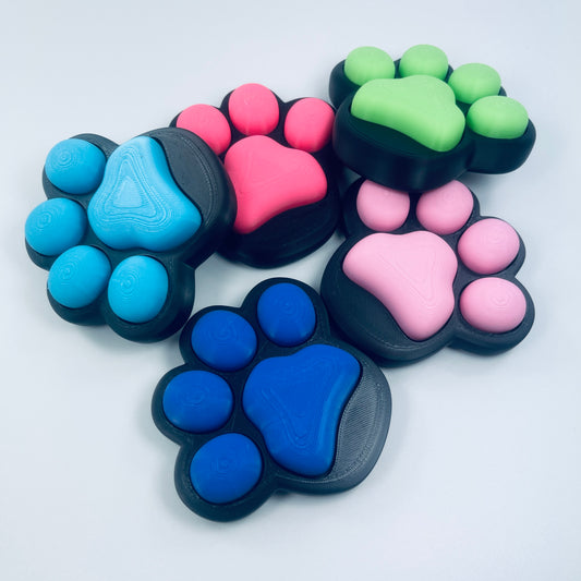 Large cat paw fidget clicker