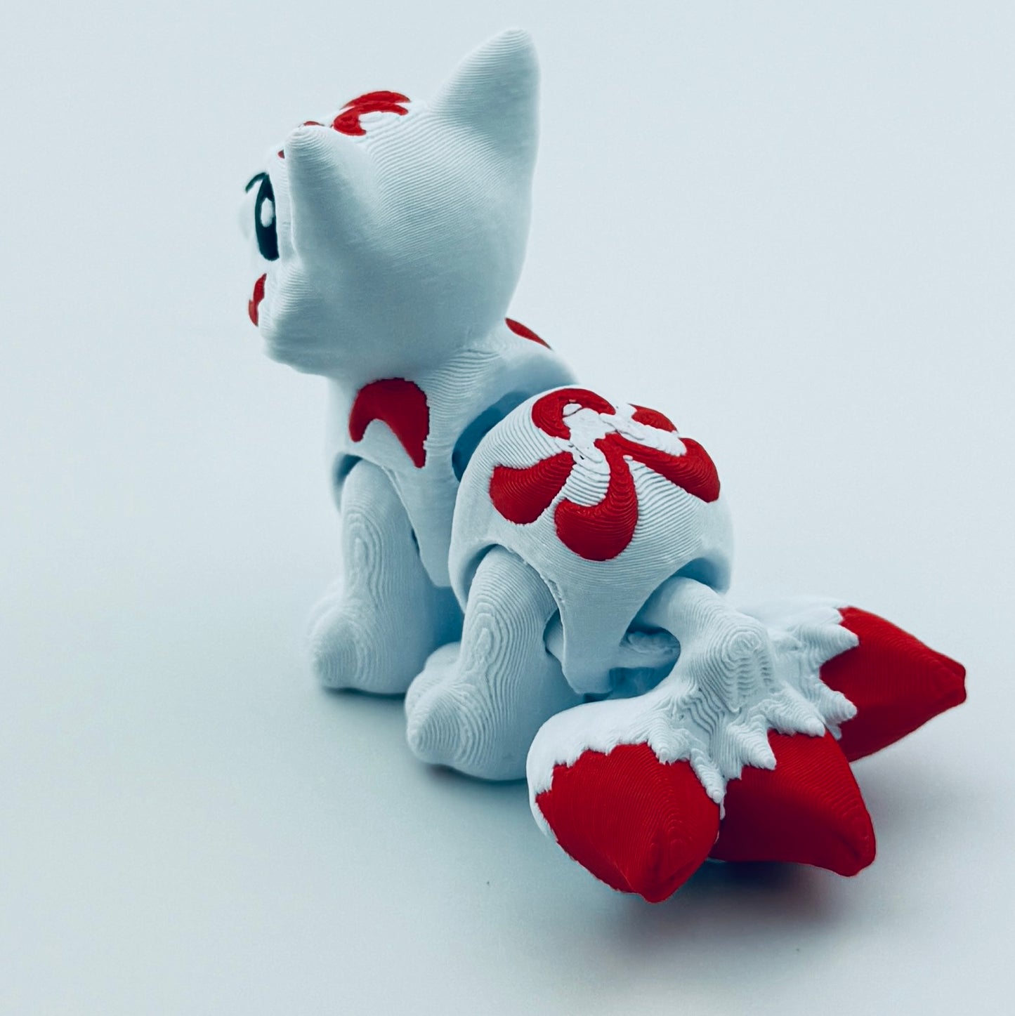 Mini Kitsune Articulated 3D Printed Fox | Flexible Fidget Toy & Fantasy Collectible