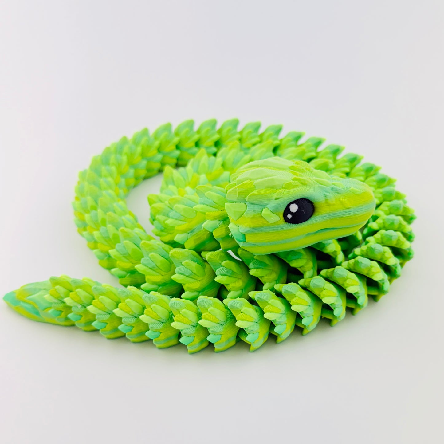 3d printed crystal snake curled up