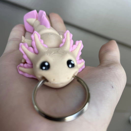 3d printed Axolotls - various sizes, styles including key ring - View 4