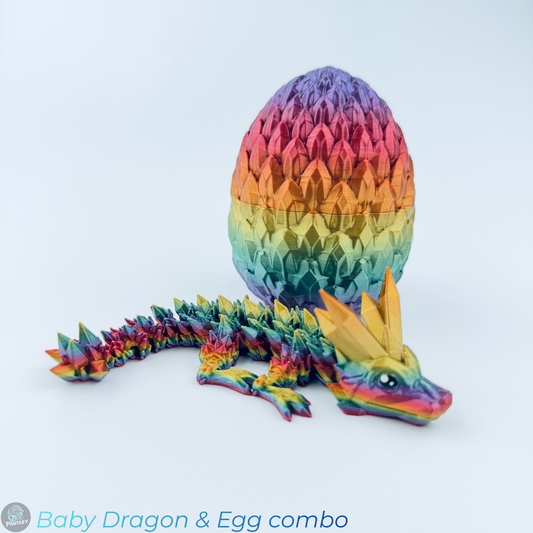 Rainbow baby dragon and egg combo
