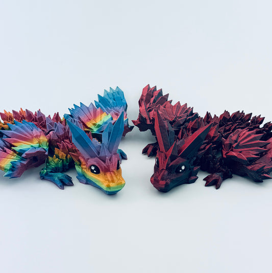 3d printed baby crystalwing dragon pair