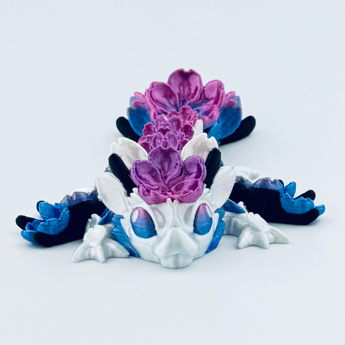 3d printed tiny cherry blossom - pink/purple - view 1
