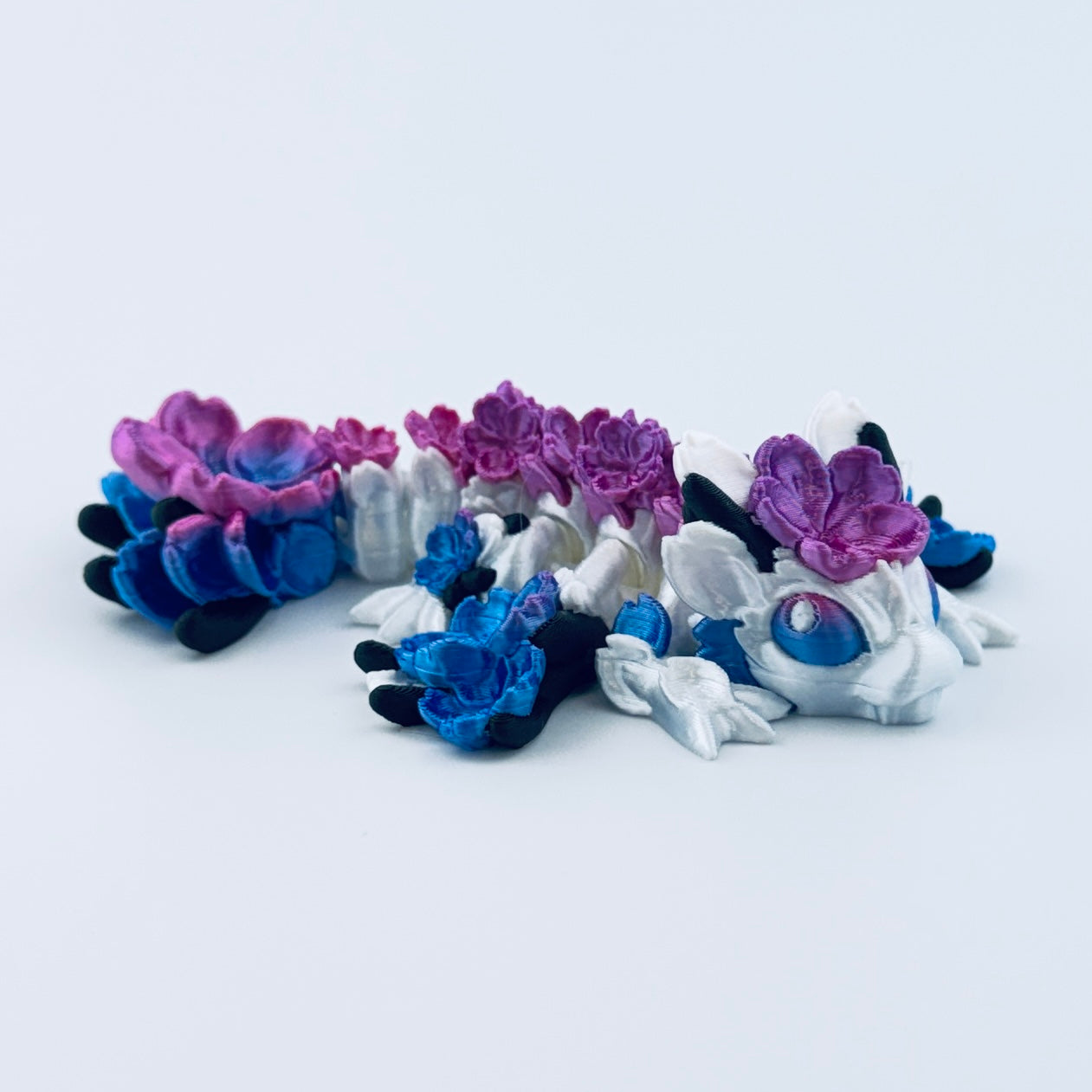 3d printed tiny cherry blossom - pink/purple - view 2