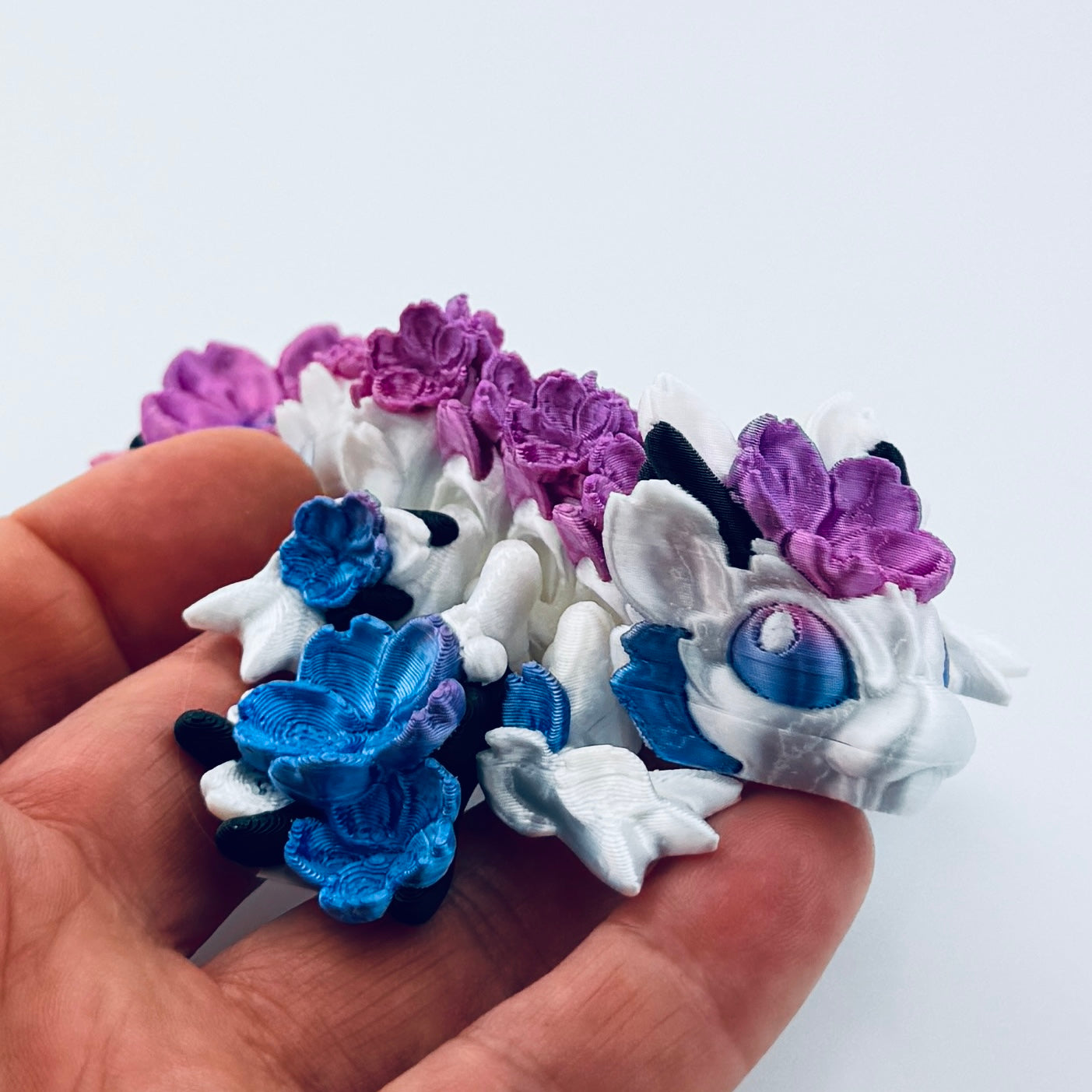 3d printed tiny cherry blossom - pink/purple - view 3