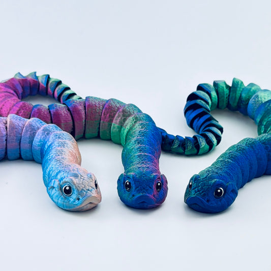 colourful 3d printed snakes
