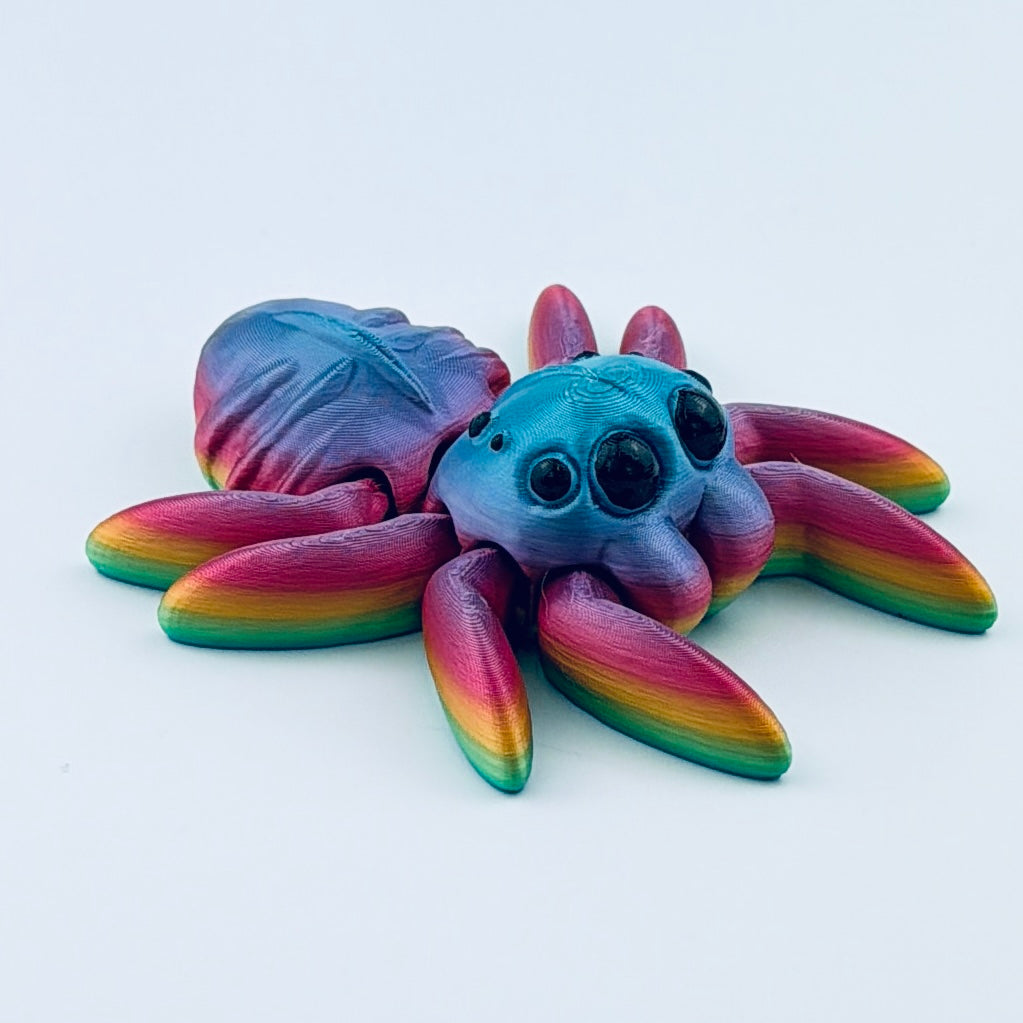 3d printed rainbow spider - hand size