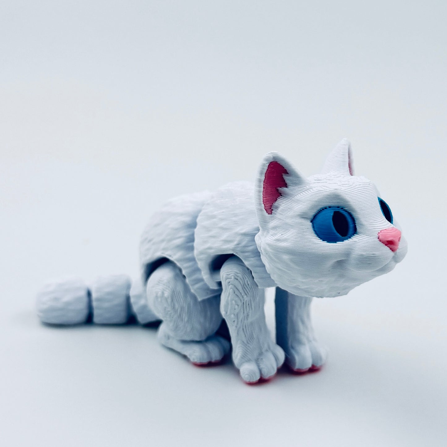 3d printed mini white cat