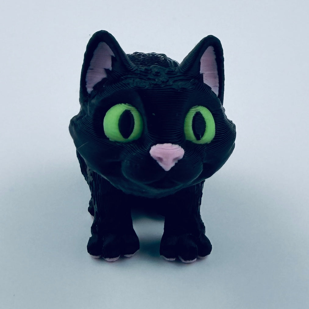 3d printed mini cat - black