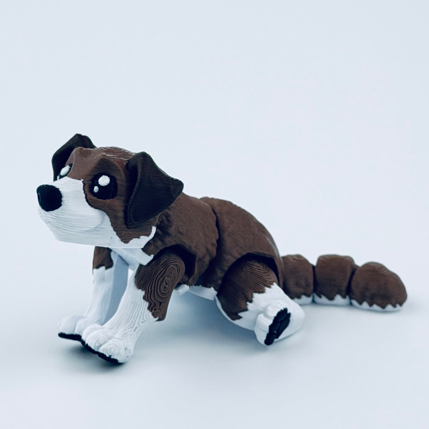 3d printed mini dog - brown and white