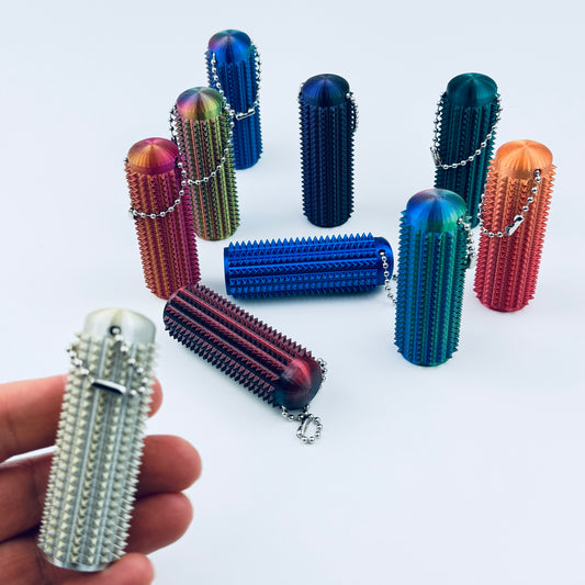 Sensory Spiked Fidget Roller Keychain for Stress Relief