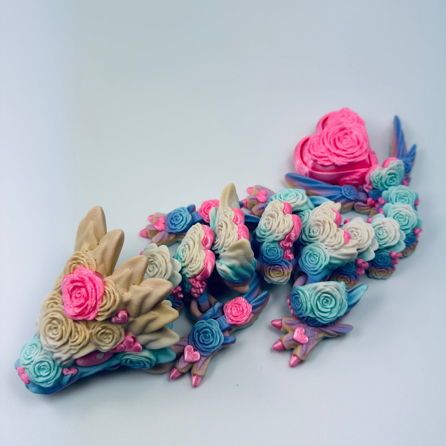 Baby Rose Heart dragon with Clicker Tail