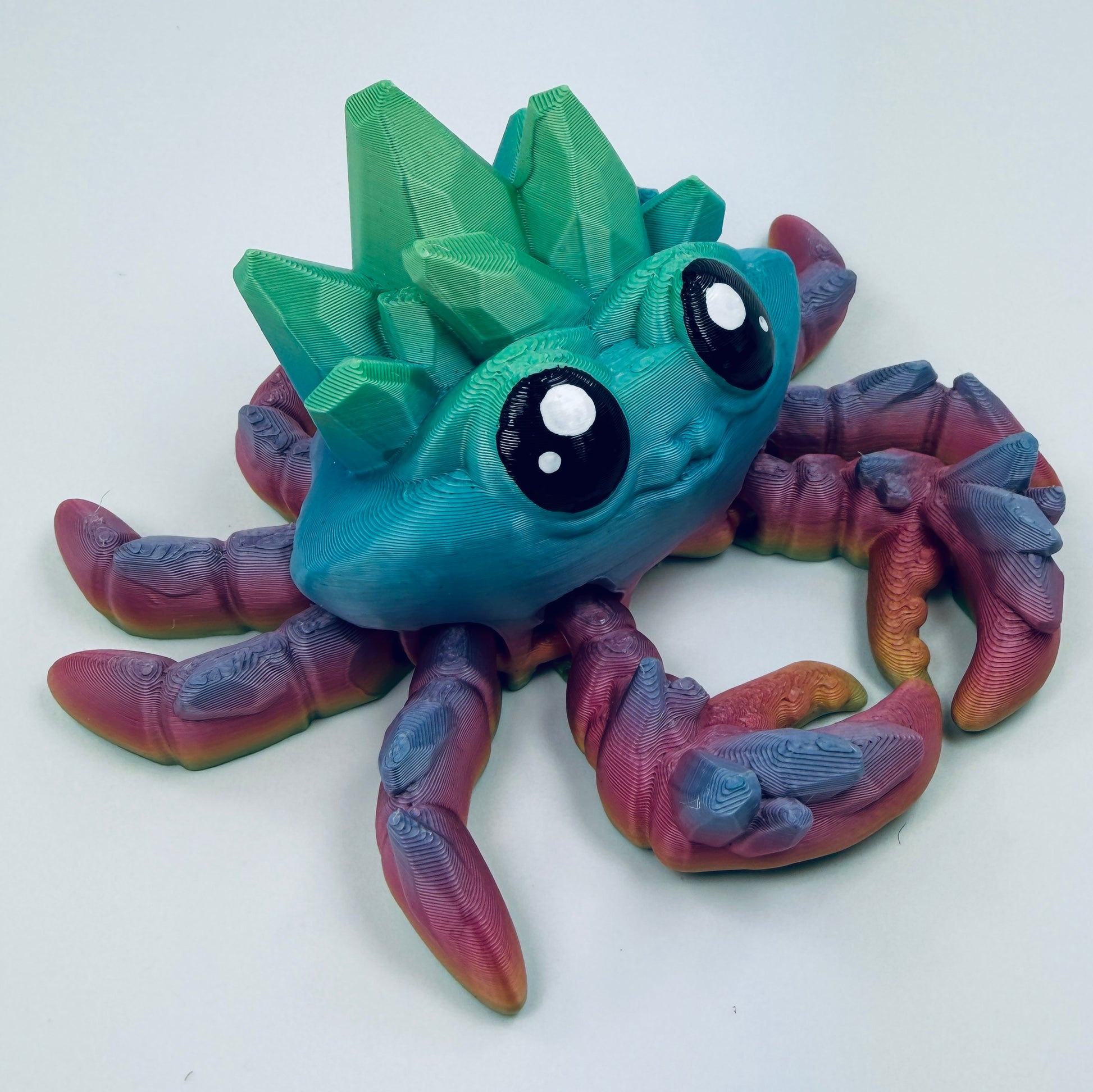 3d printed gemstone crab - view 3