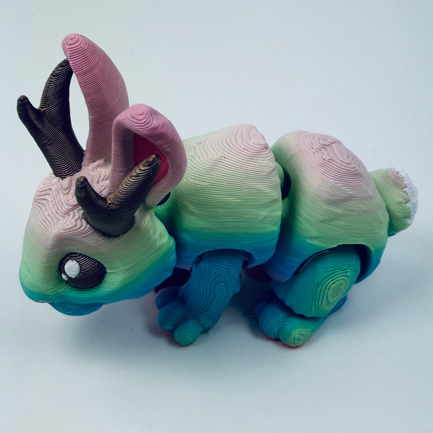 3d printed mini jackalope - view 3