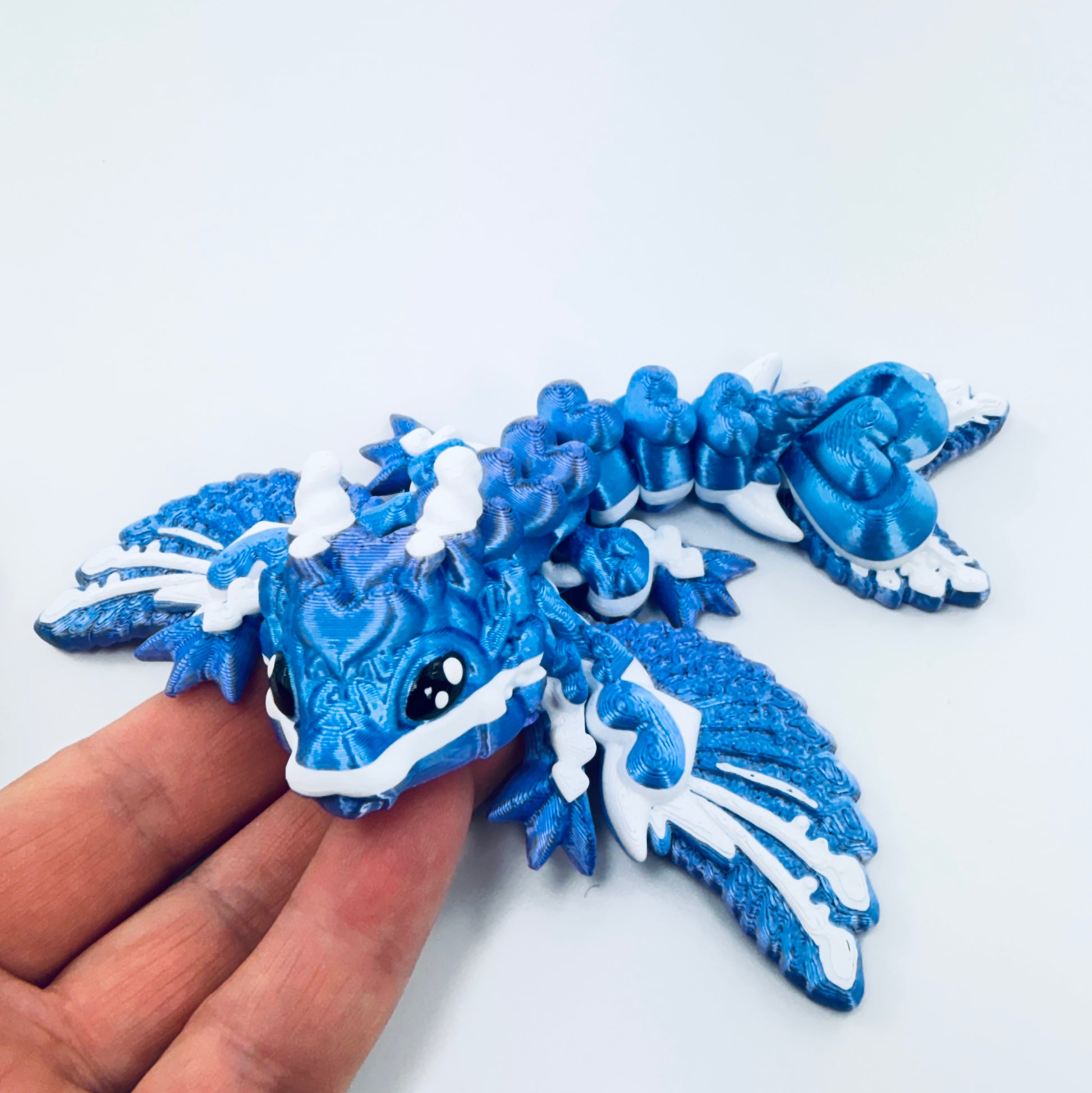 3d printed tiny heart dragon - hand painted - view 1