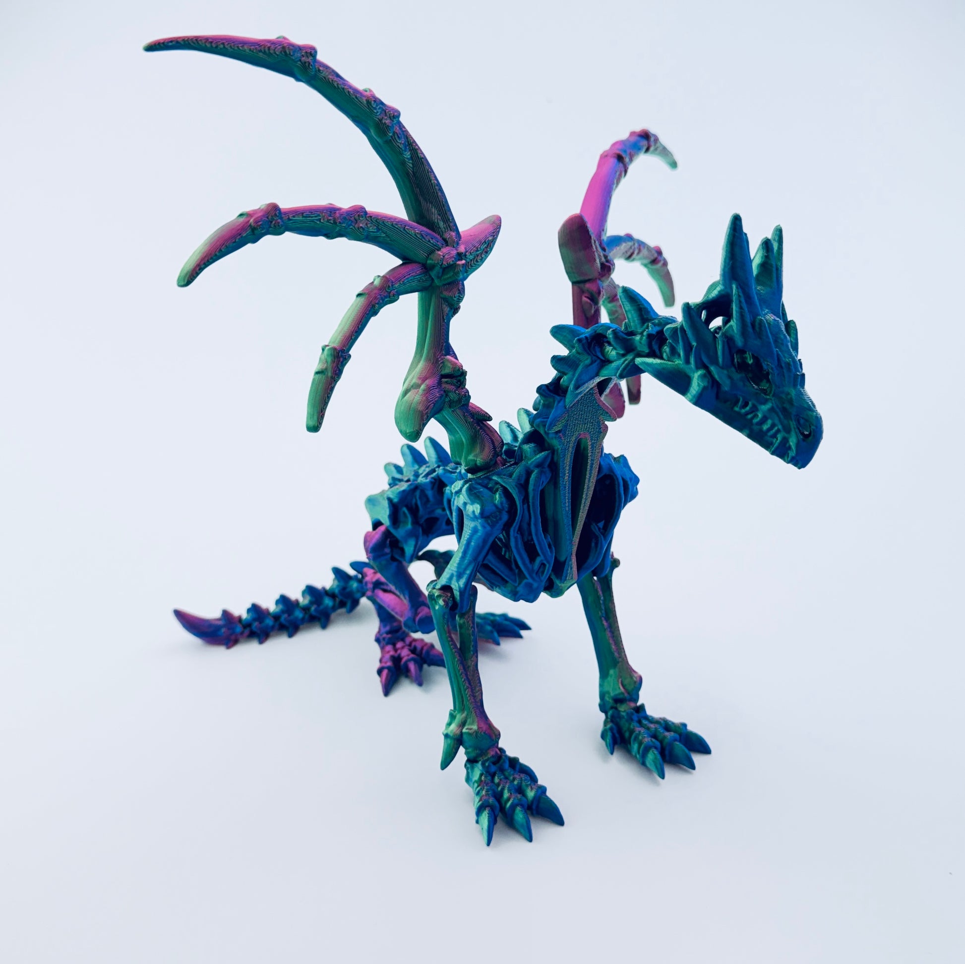 3d printed wraithwing dragon - bony wings - view 2