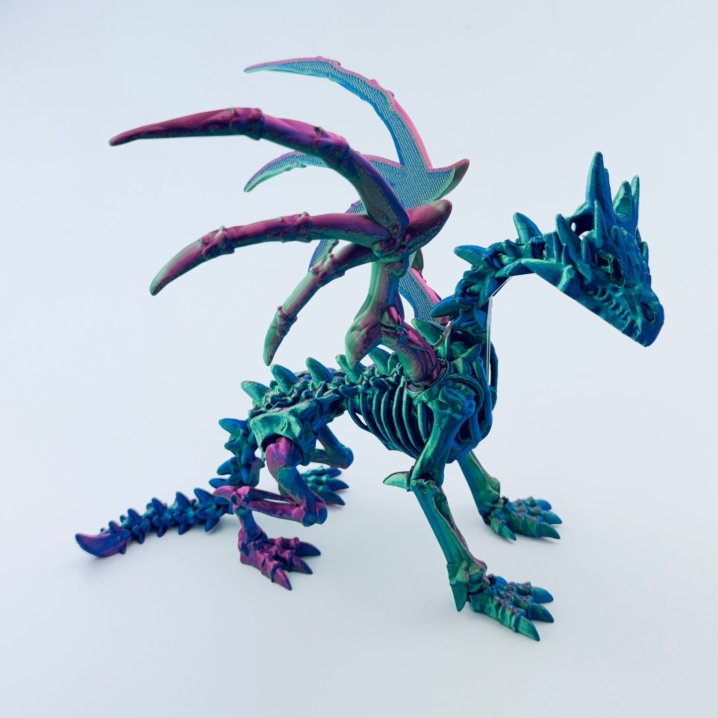 3d printed wraithwing dragon - bony wings - view 3