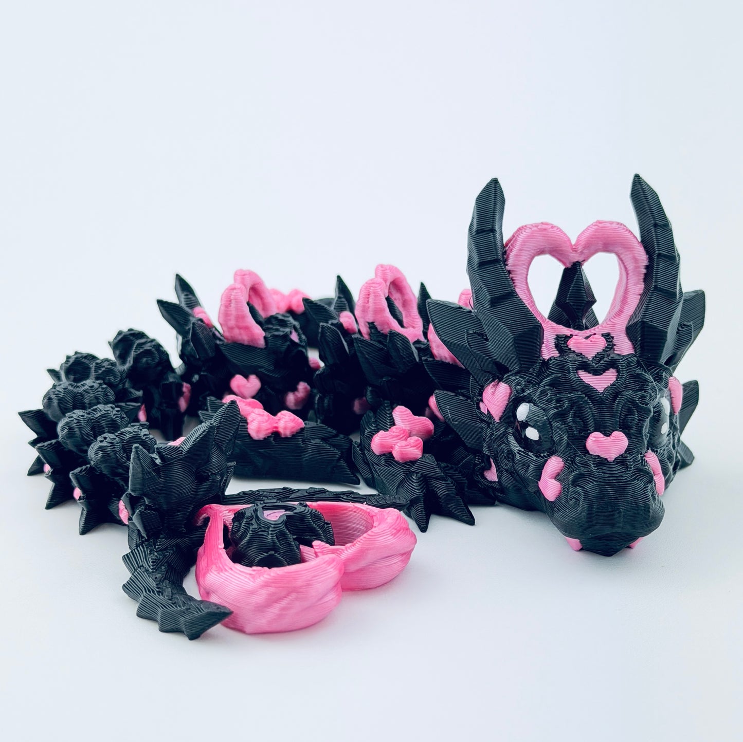 Baby Dark Heart Dragon - Pink Hearts