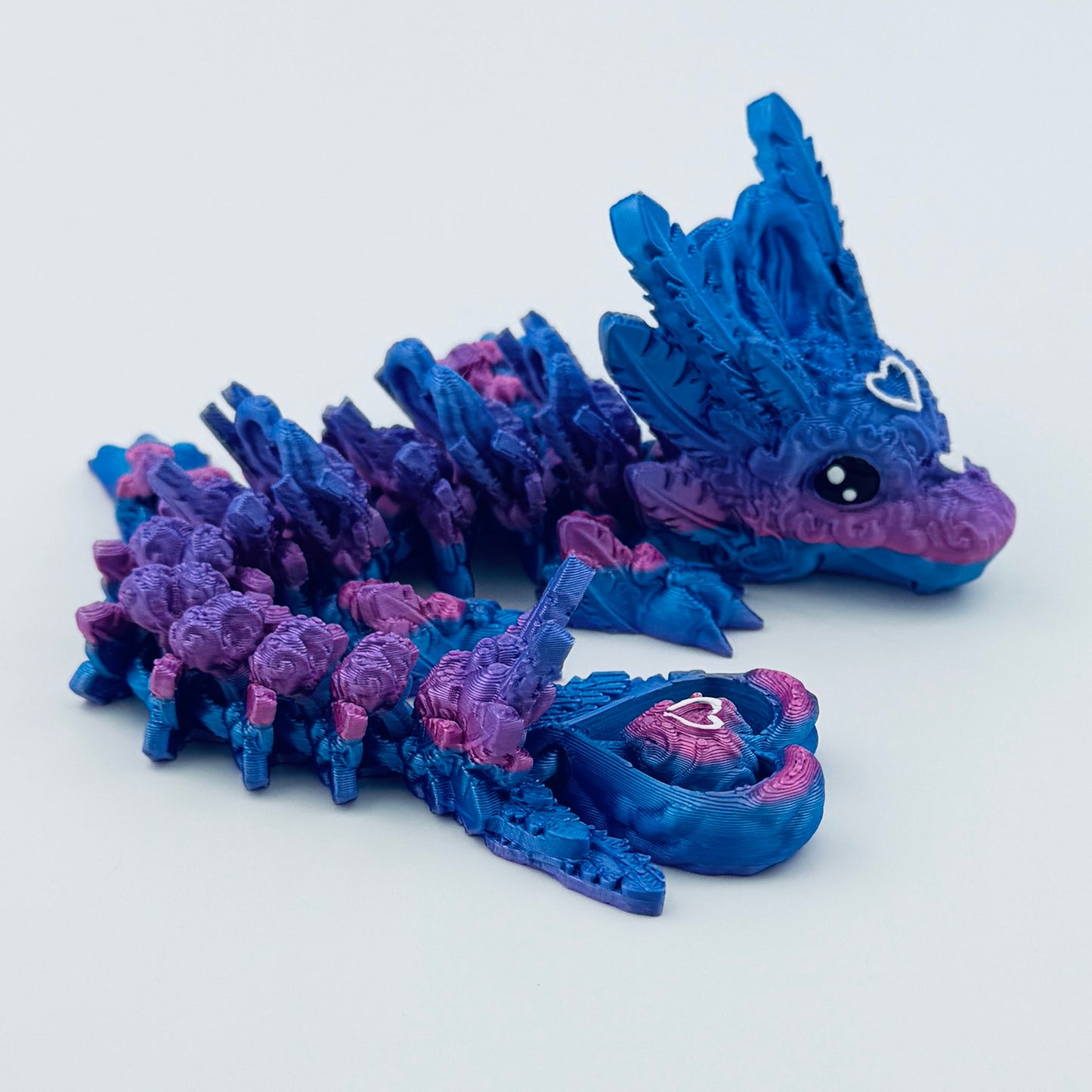 3d printed baby light heart dragon - view 2