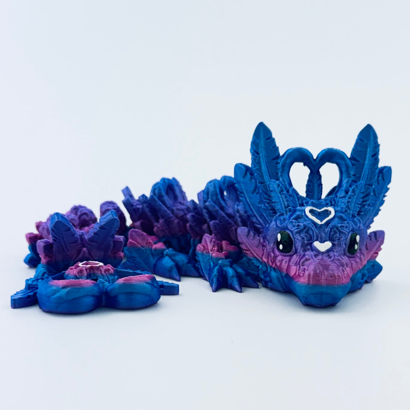 3d printed baby light heart dragon - view 3