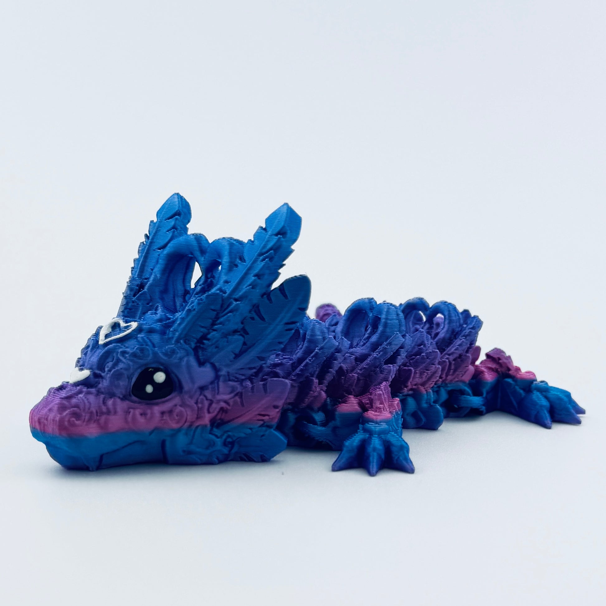 3d printed baby light heart dragon - view 4