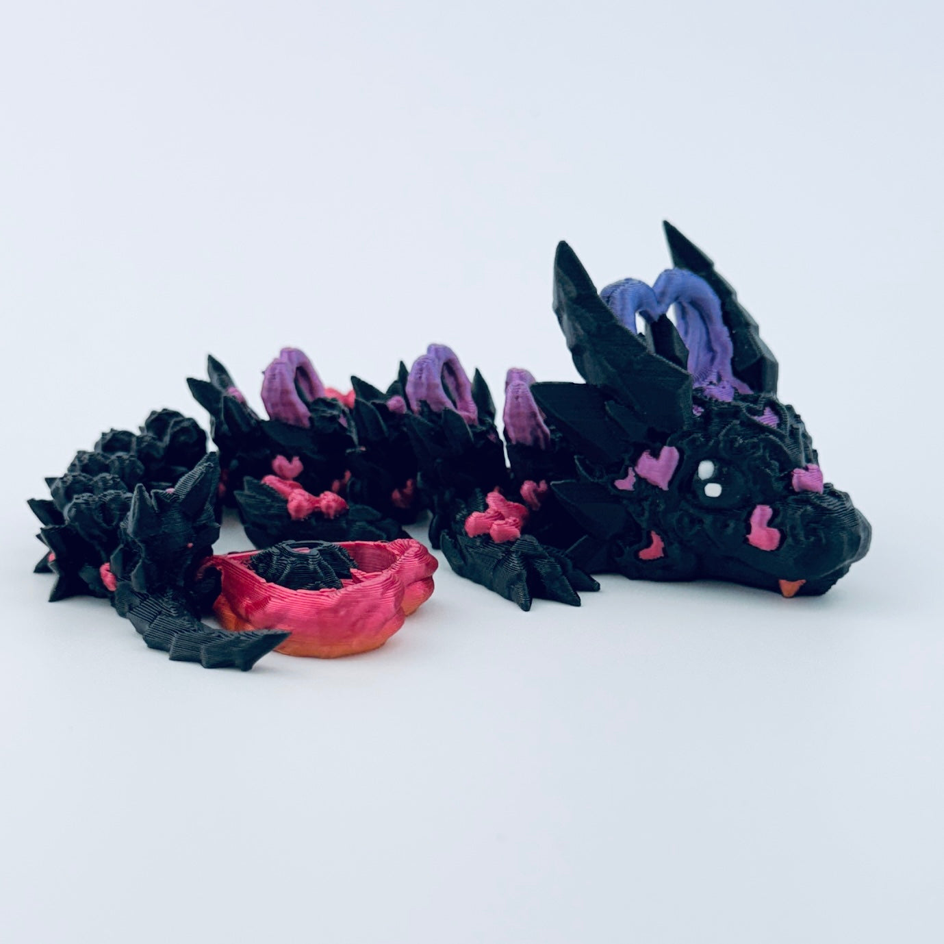 Baby Dark Heart Dragon - Rainbow Hearts