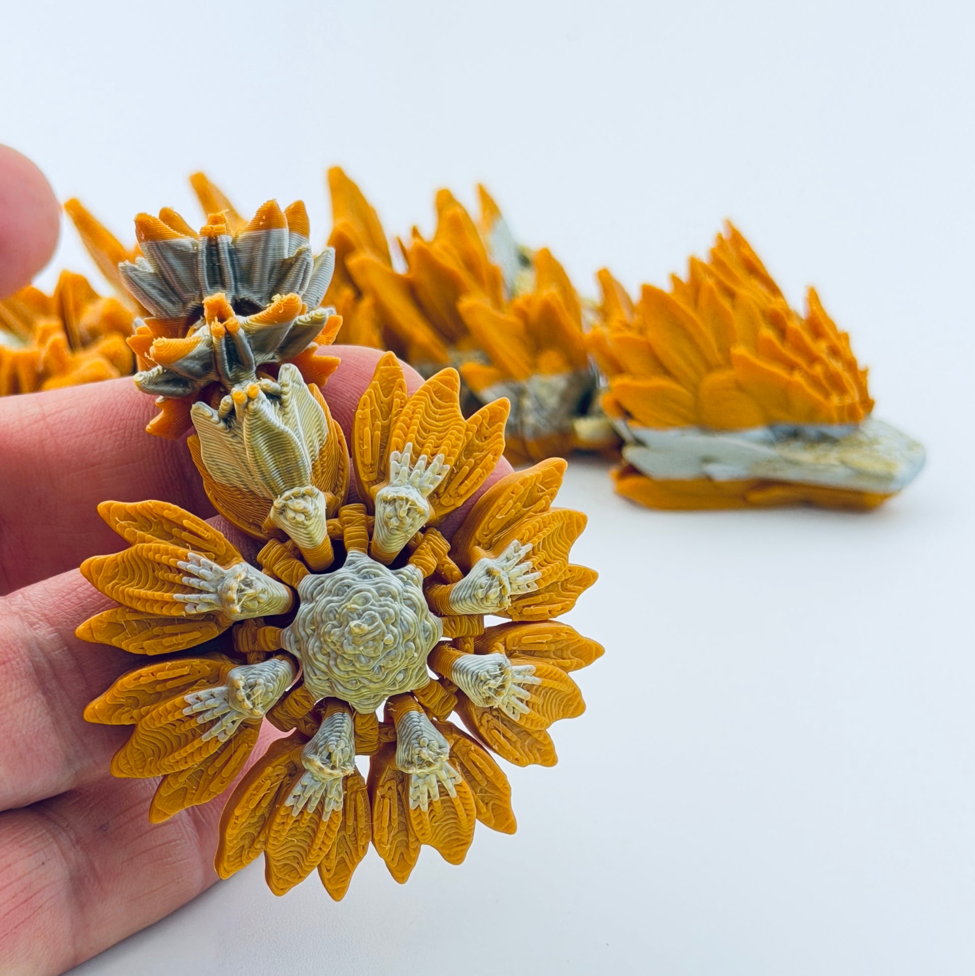 3d printed sunflower dragon - view 2