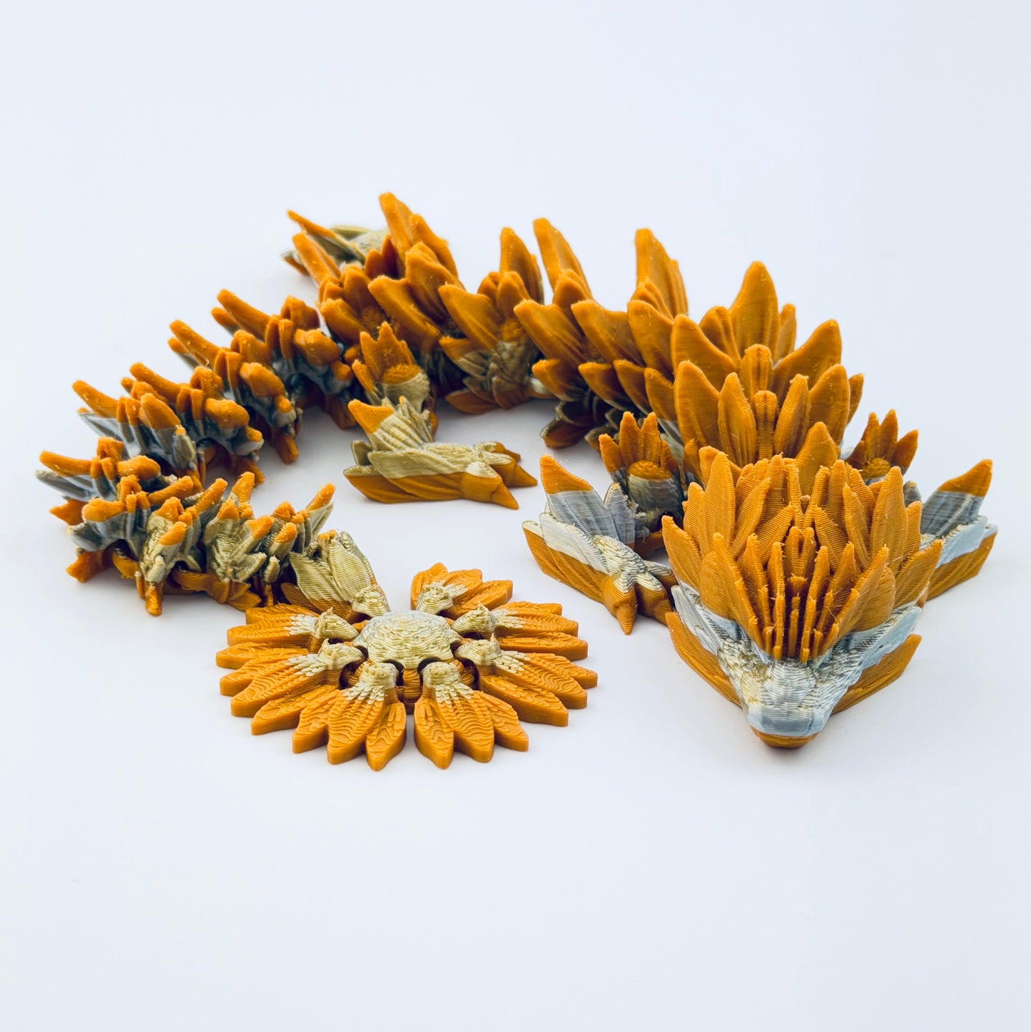 3d printed sunflower dragon - view 7