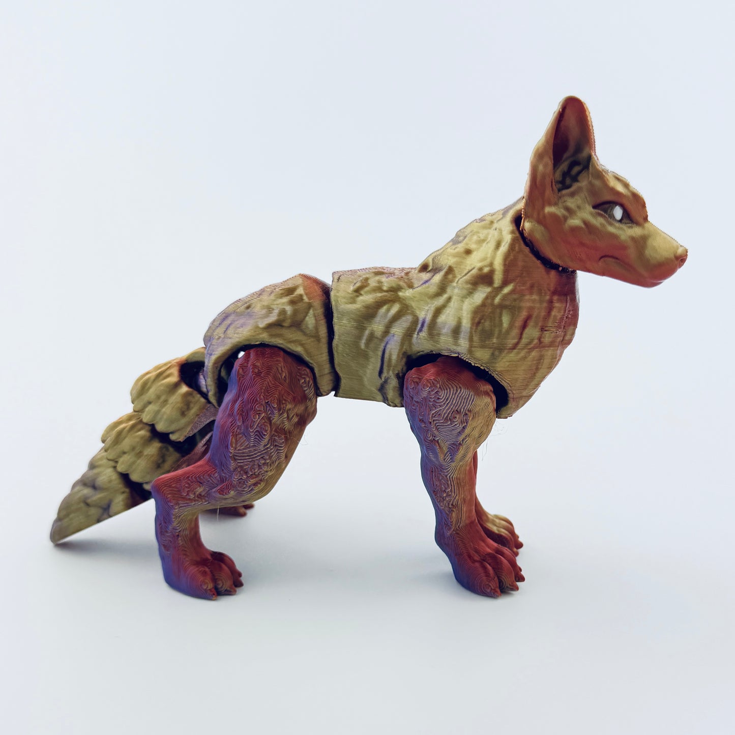 3d printed wolf - metallic fusion - view 2