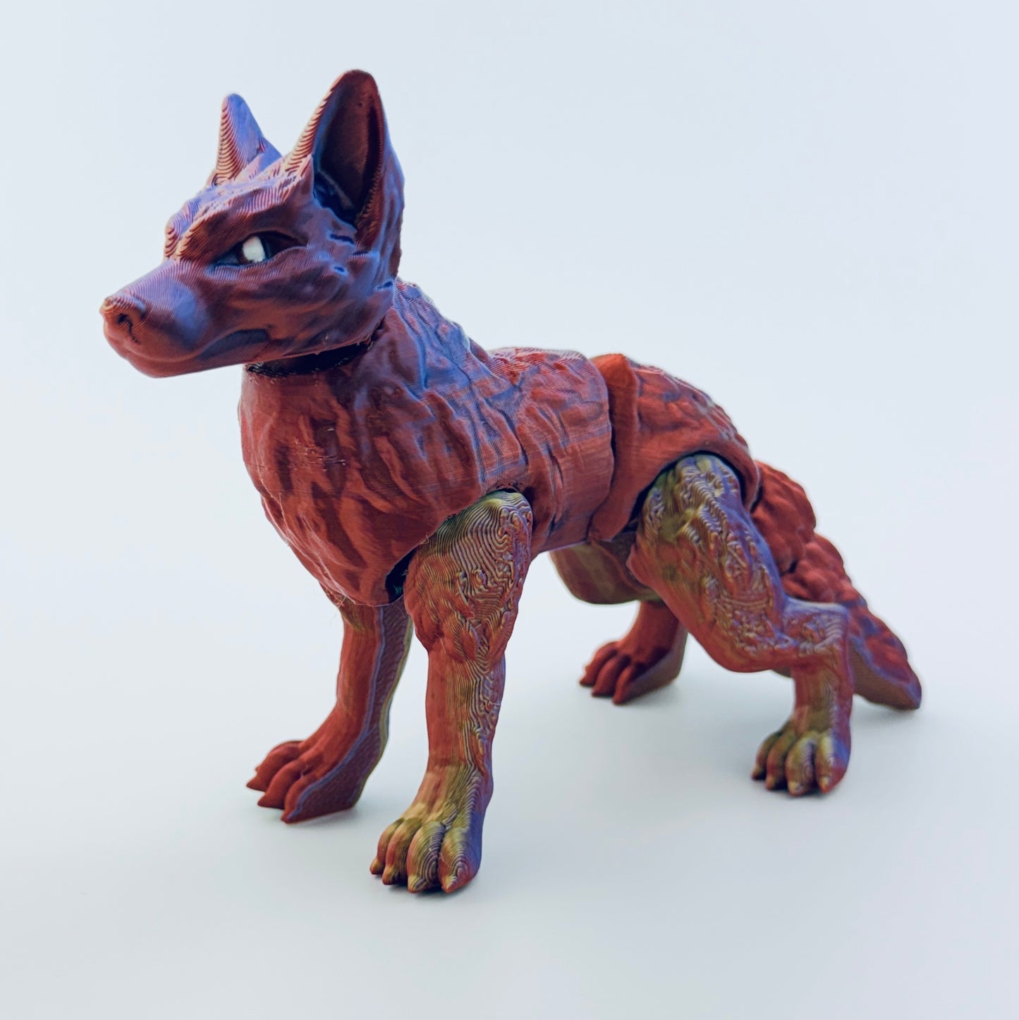 3d printed wolf - metallic fusion - view 1
