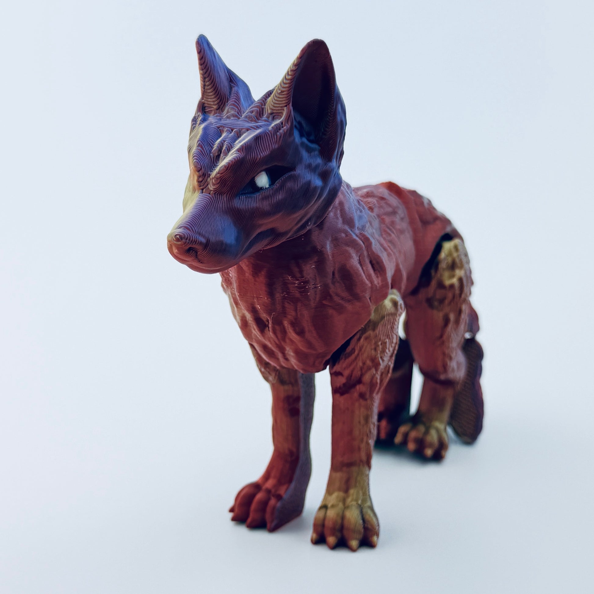 3d printed wolf - metallic fusion - view 3