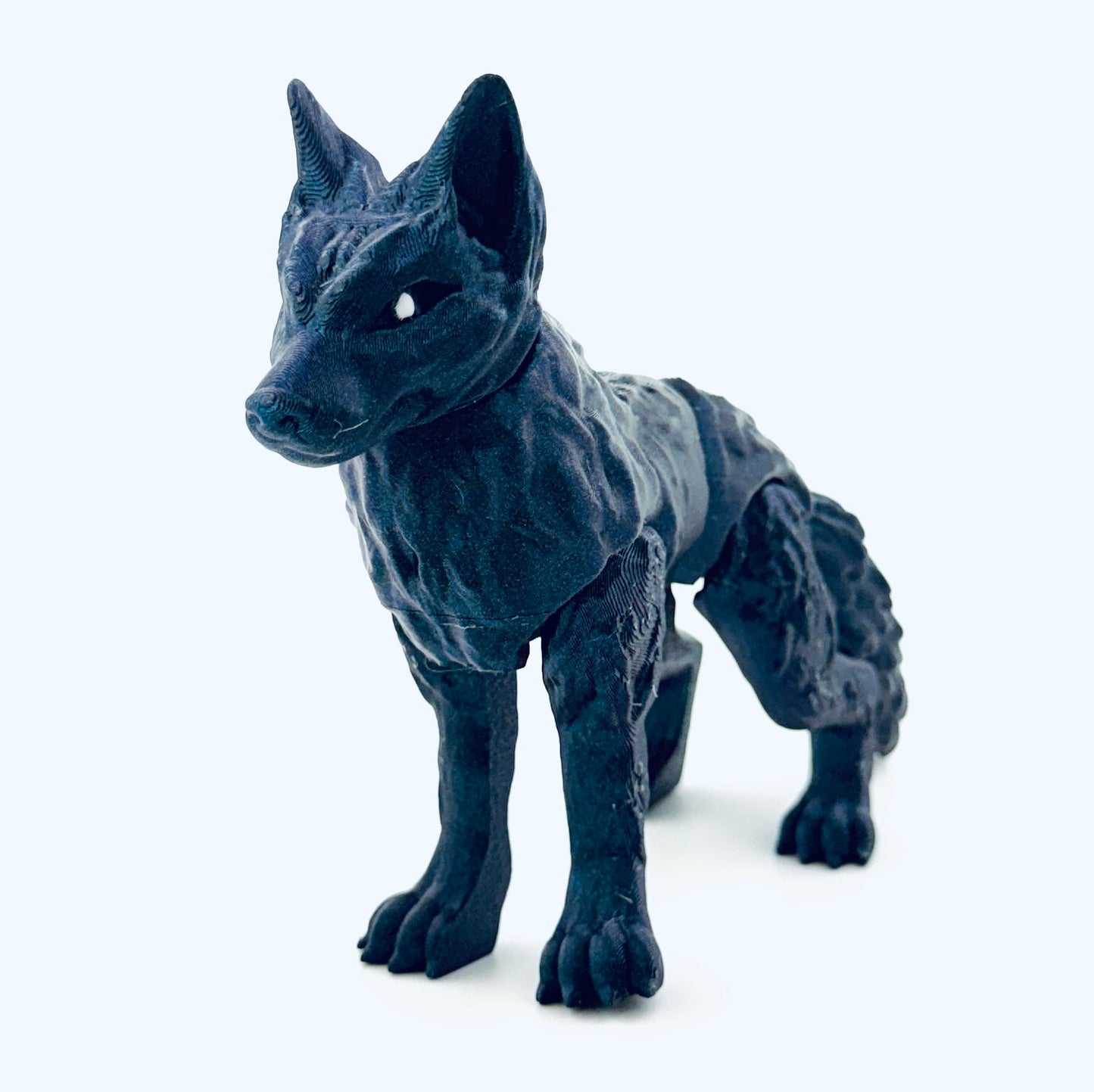 3d printed wolf -titanium - view 2