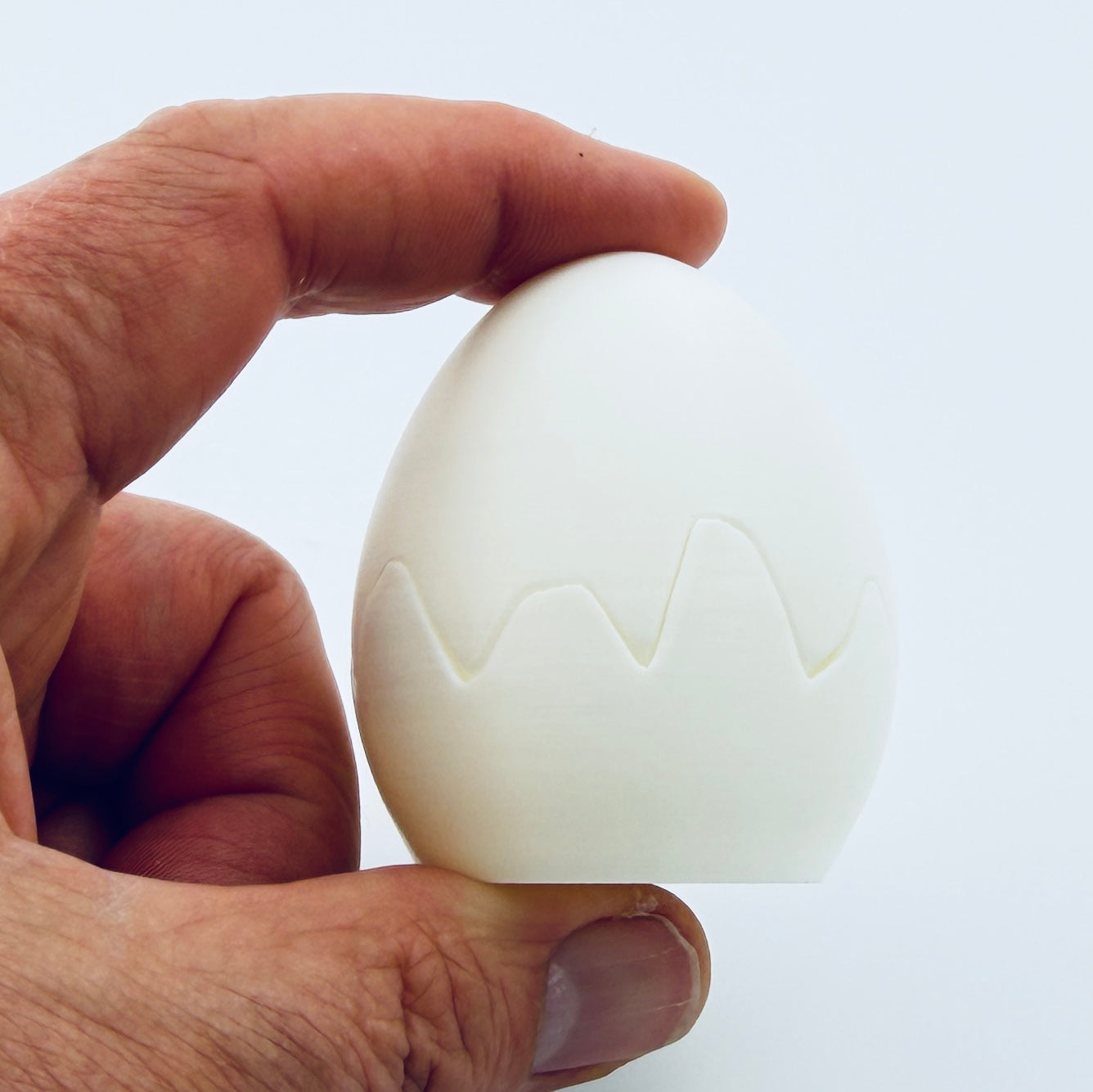 3d printed chick egg - white - view 2
