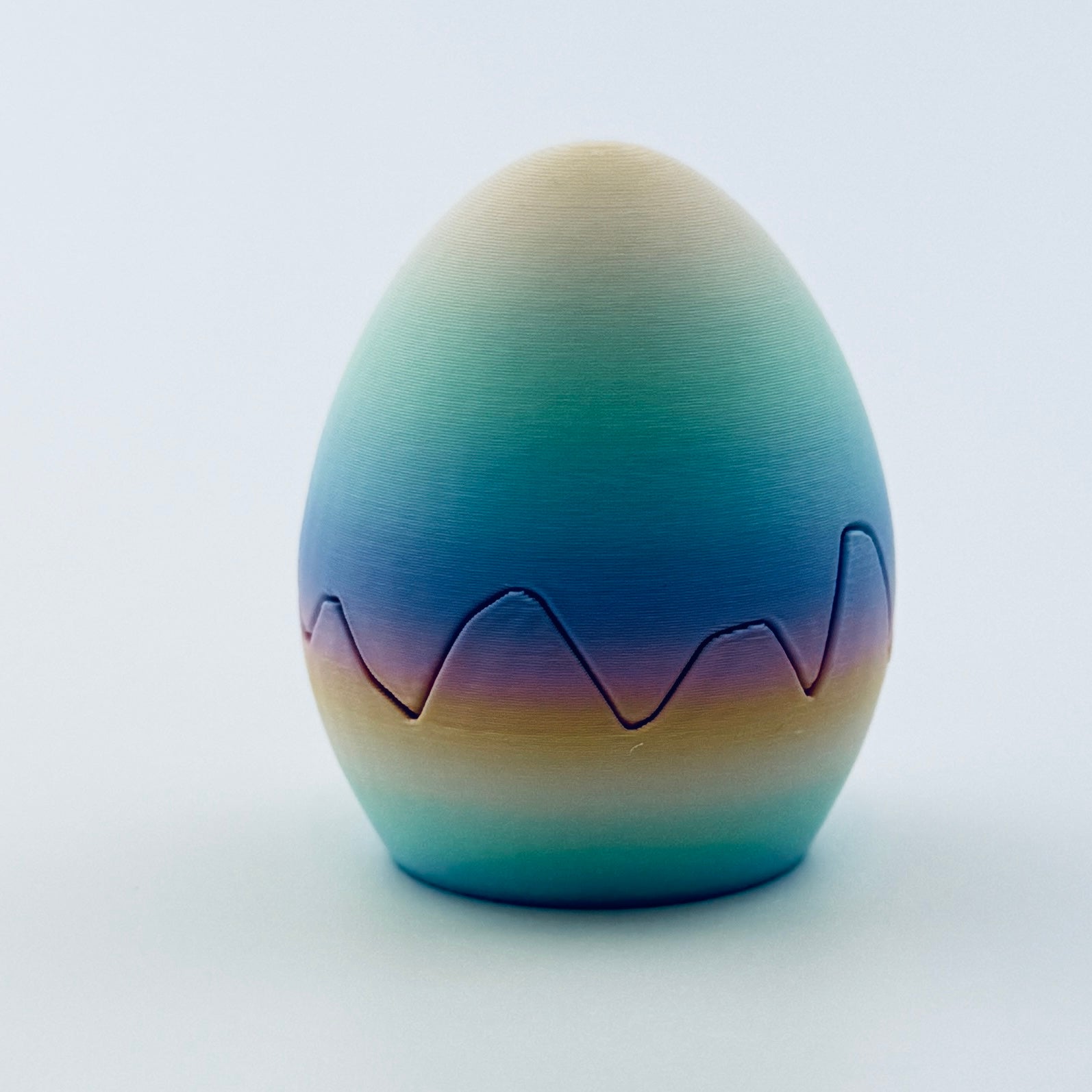 3d printed chick egg - rainbow - view 2