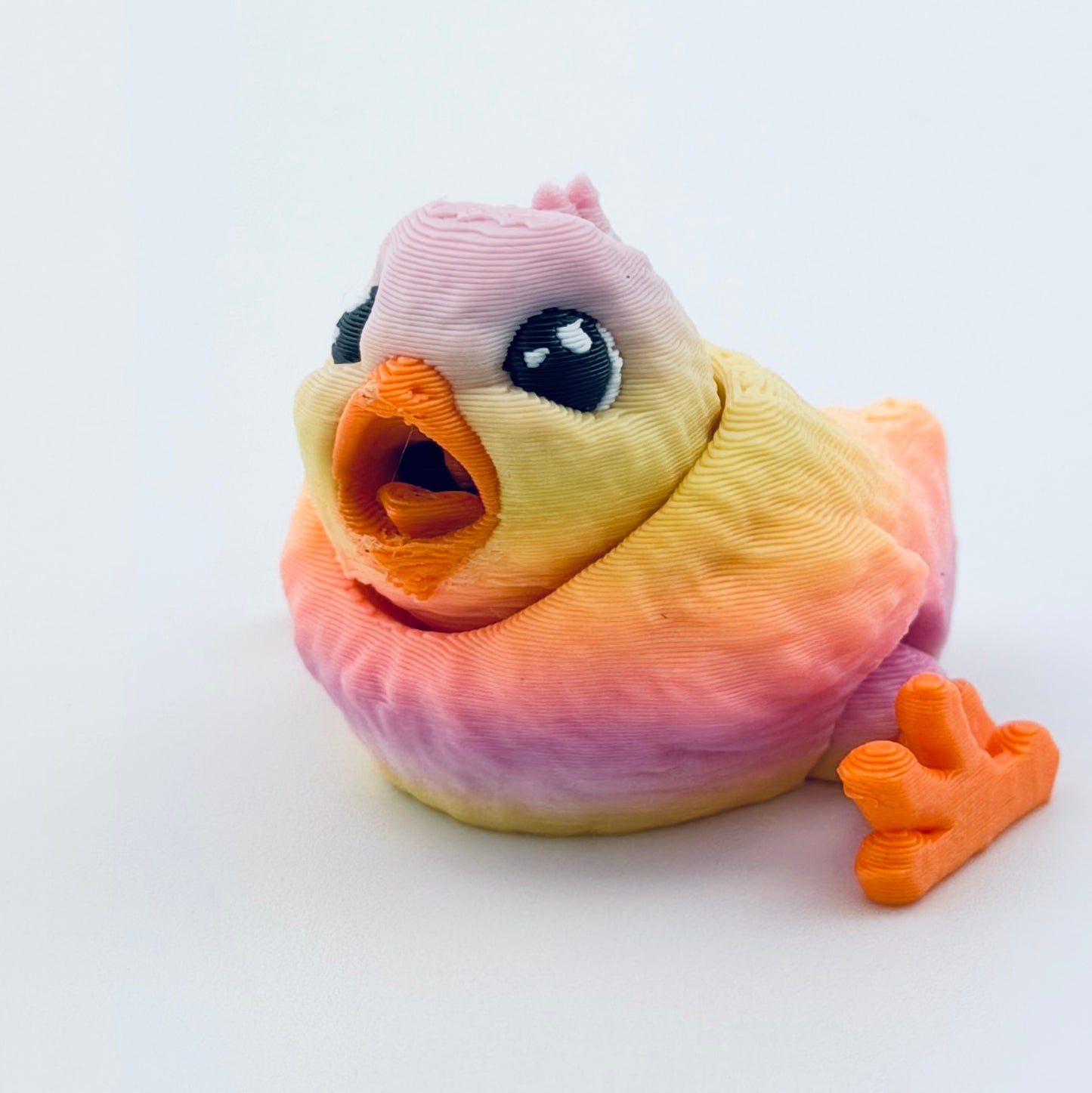 3d printed chick - open mouth - view 3
