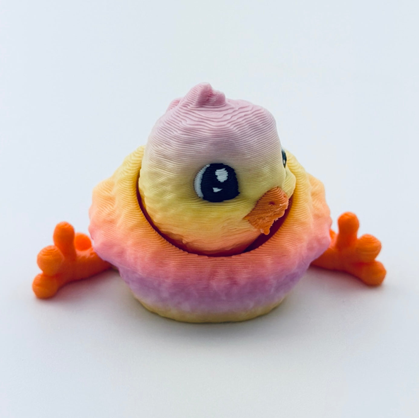 3d printed chick - closed mouth - view 3