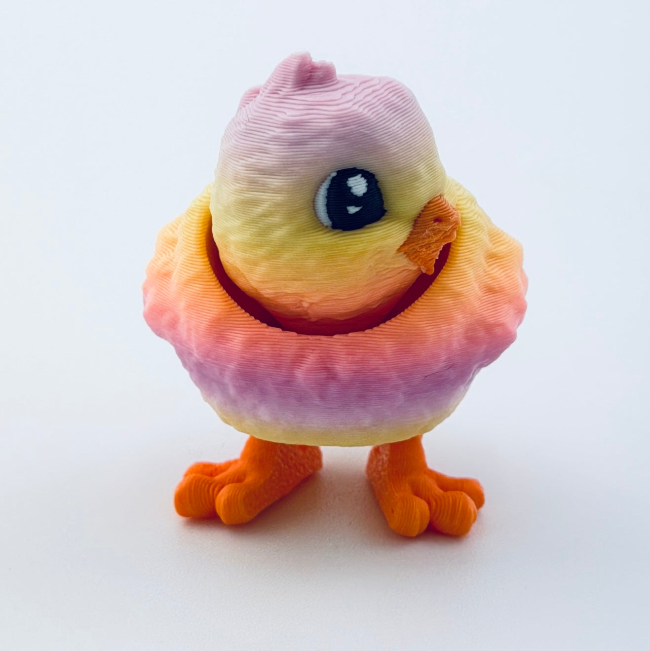 3d printed chick - closed mouth view 2