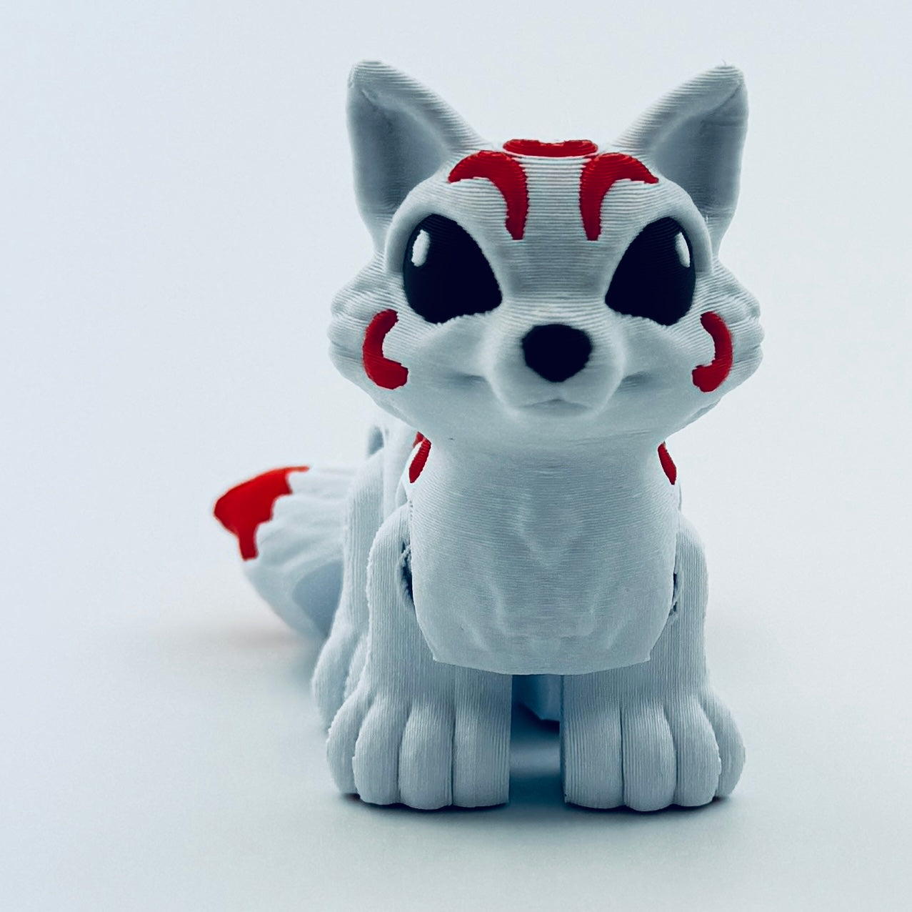 Mini Kitsune Articulated 3D Printed Fox | Flexible Fidget Toy & Fantasy Collectible