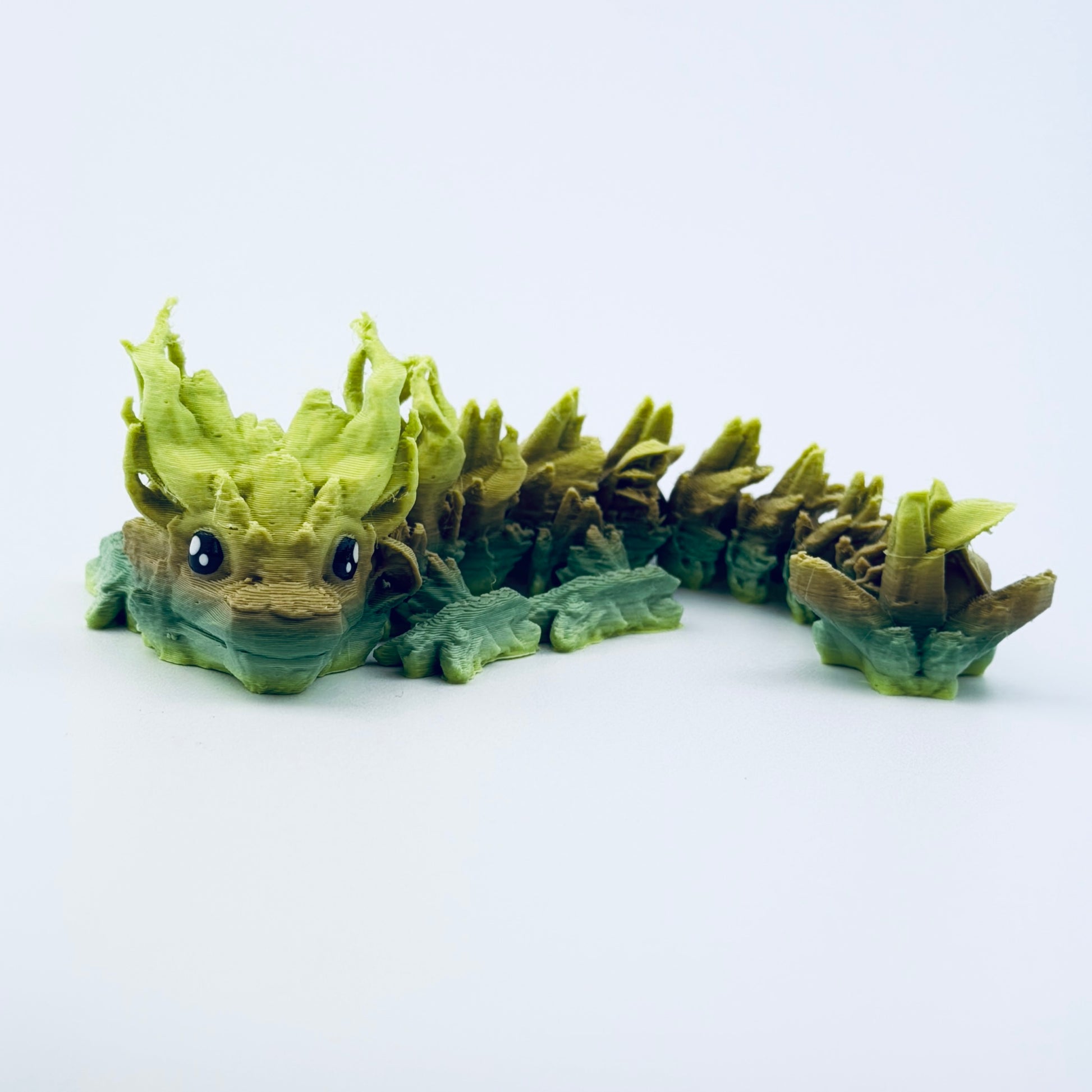 3d printed baby woodlands dragon - curled