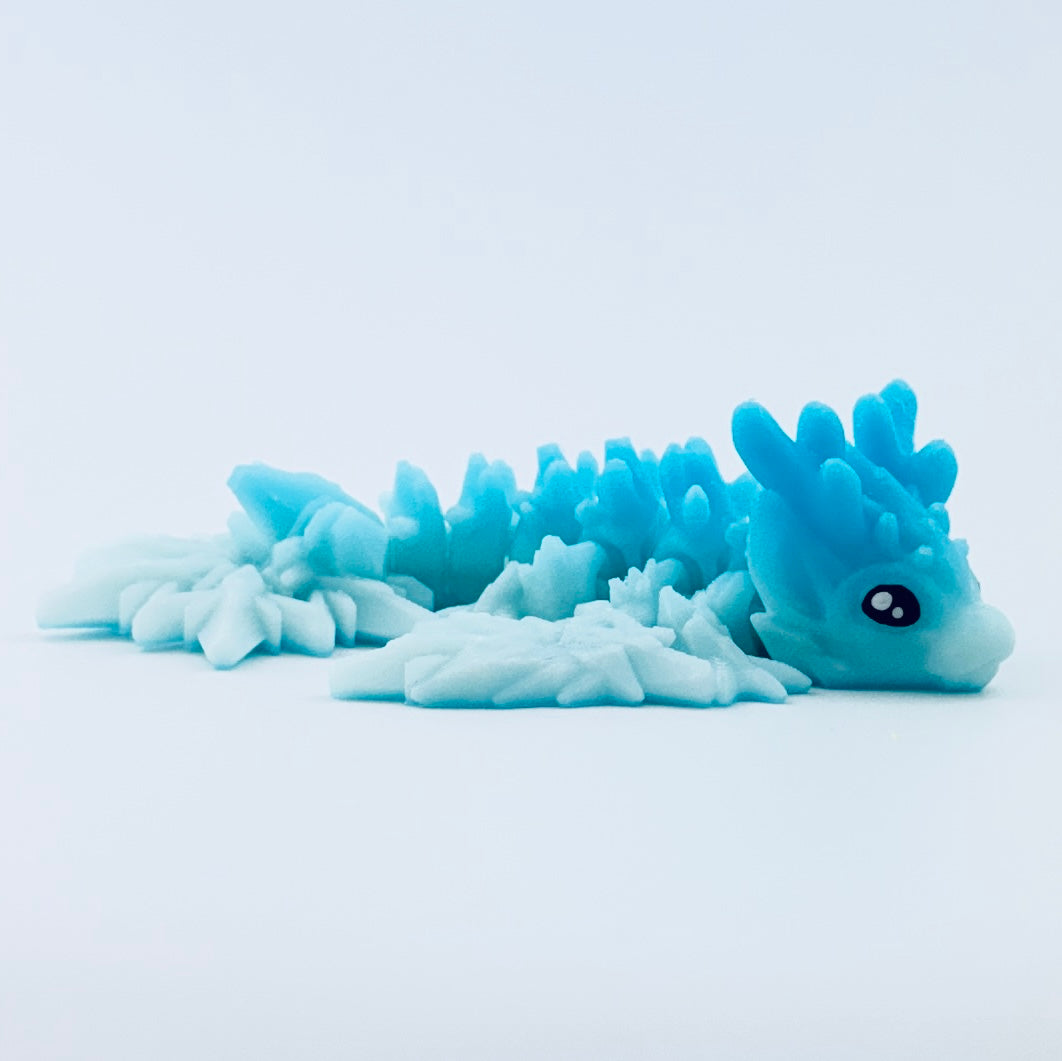 3d printed baby winter dragon - side