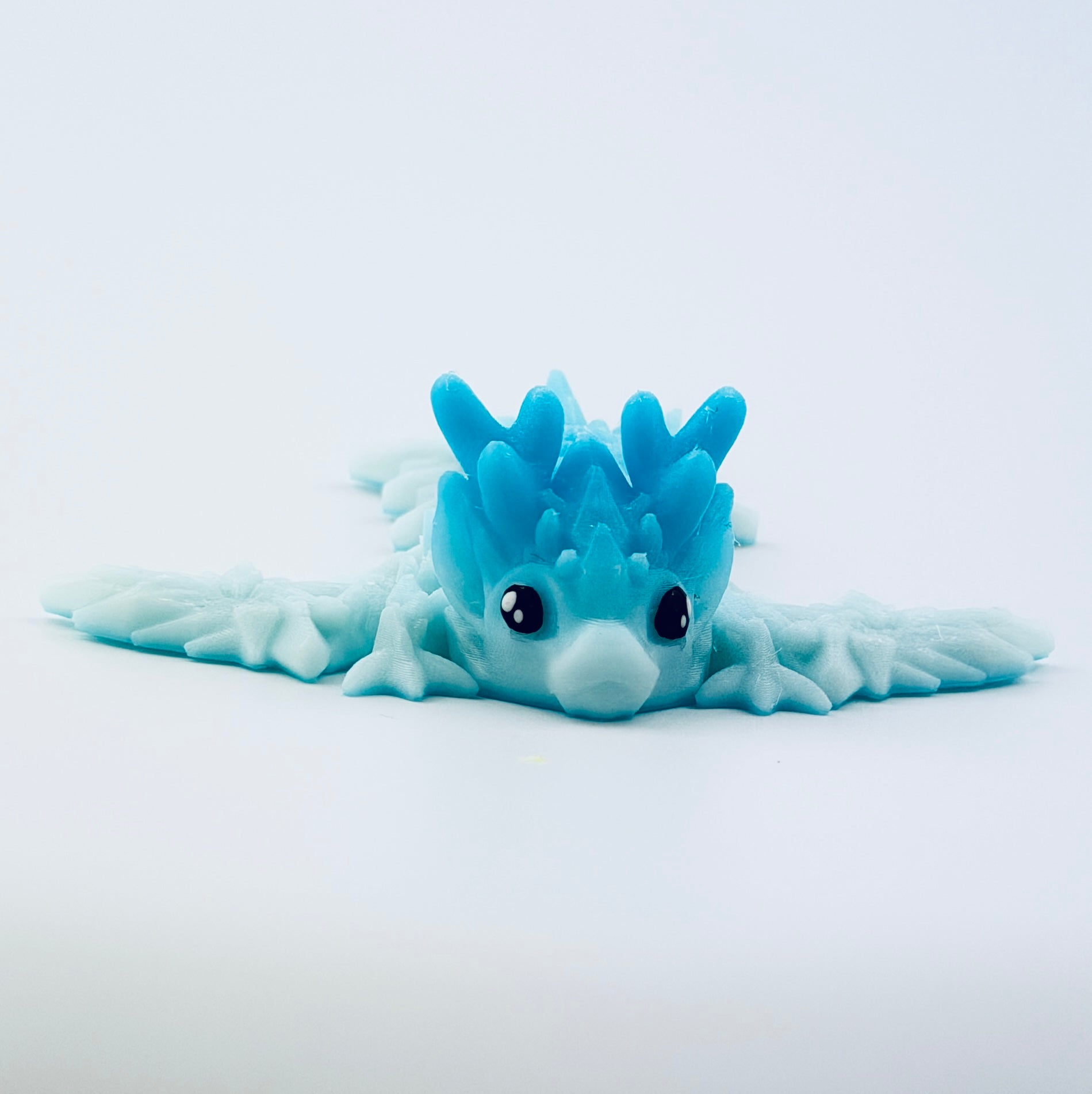 3d printed baby winter dragon - front