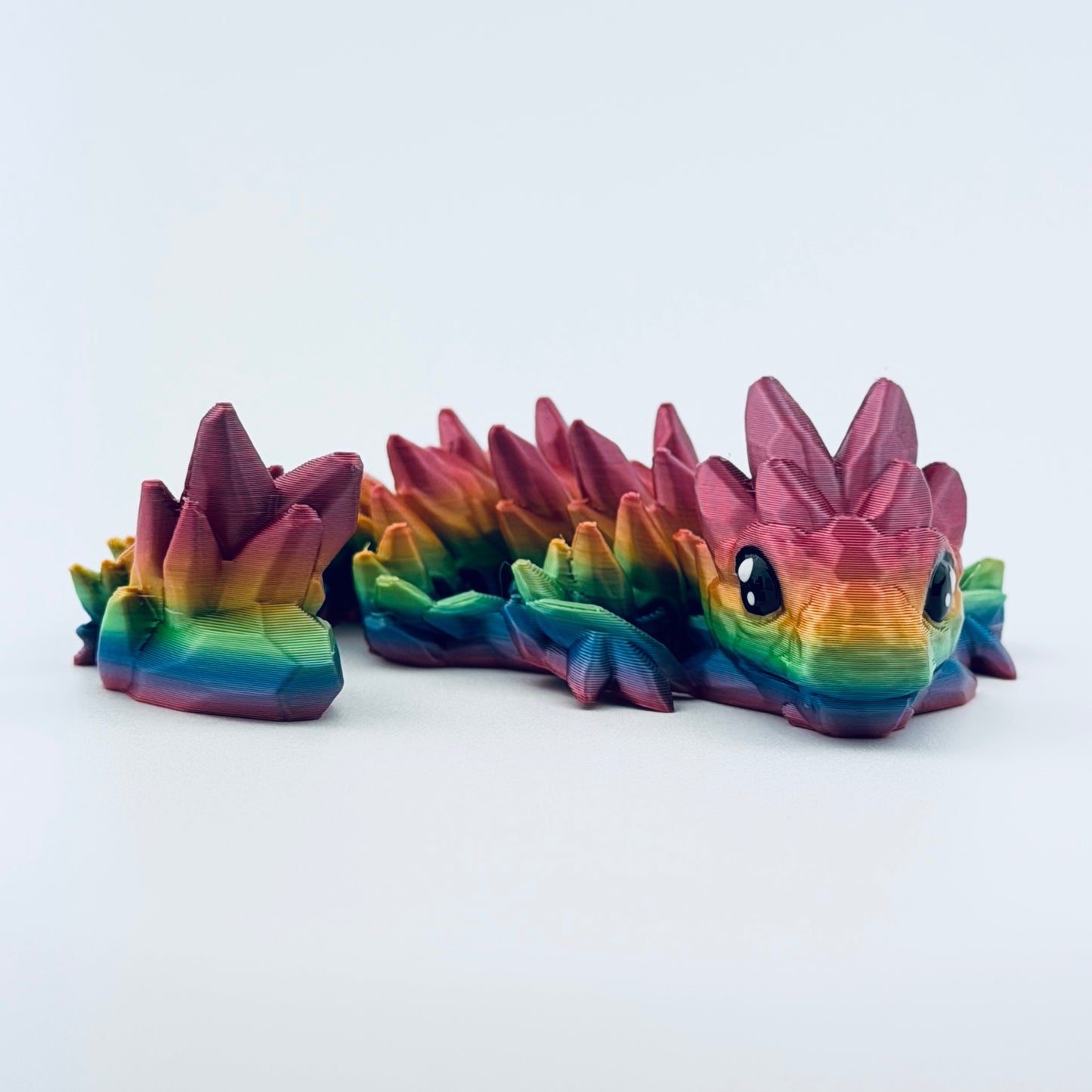 3d printed baby gemstone dragon - rainbow