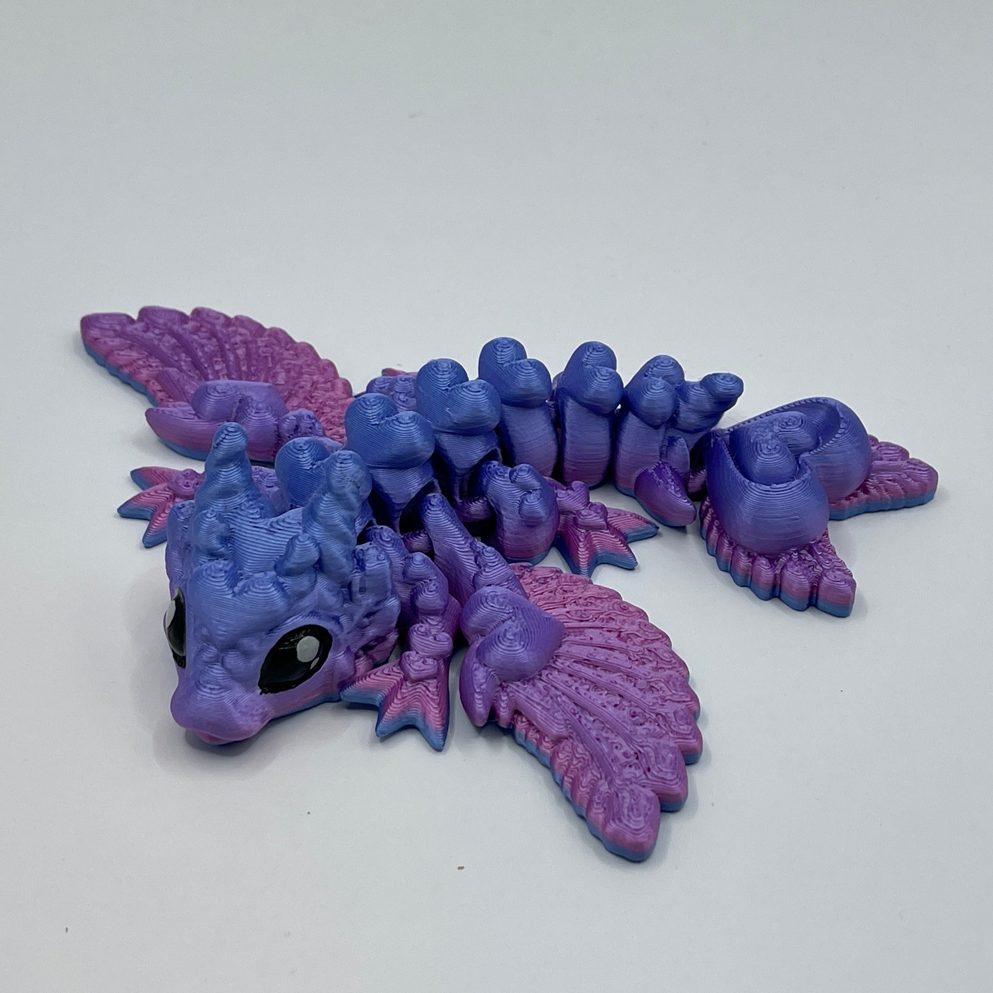3d printed tiny heart dragon - hand painted - view 3