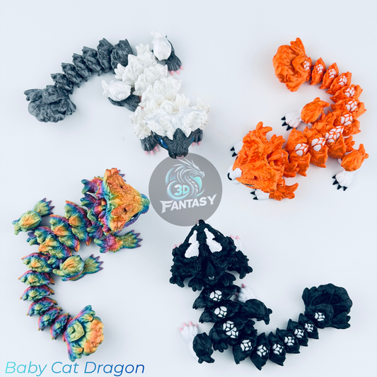 3d fantasy baby cat dragons